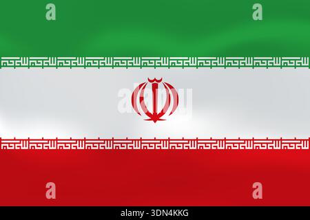 Iran flag with wavy silk effect. Vector flag symbolizing national pride, identity, heritage, patriotism and authority Stock Vector