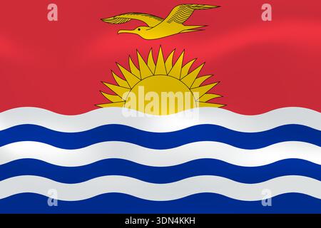 Kiribati flag with wavy silk effect. Vector flag symbolizing national pride, identity, heritage, patriotism and authority Stock Vector