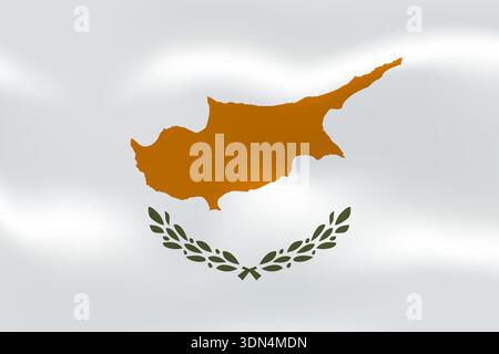 Cyprus flag with wavy silk effect. Vector flag symbolizing national pride, identity, heritage, patriotism and authority Stock Vector