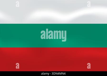 Bulgaria flag with wavy silk effect. Vector flag symbolizing national pride, identity, heritage, patriotism and authority Stock Vector