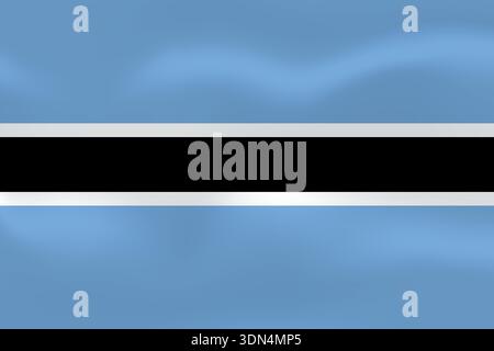 Botswana flag with wavy silk effect. Vector flag symbolizing national pride, identity, heritage, patriotism and authority Stock Vector