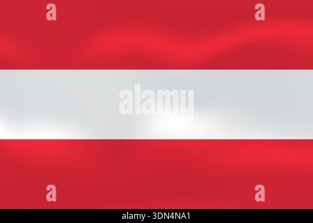 Austria flag with wavy silk effect. Vector flag symbolizing national pride, identity, heritage, patriotism and authority Stock Vector