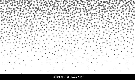 Stippling gradient, noise gradient background, stipple effect made by snowflake shapes. Noise gradient texture background. Stock Vector