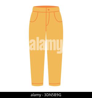 Yellow pants. Summer clothing design. Flat-style vector illustration isolated on a white background. Stock Vector