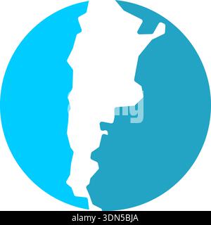 argentina country map circle border vector icon illustration design Stock Vector