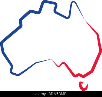 Line Map of Australia Vector Icon Illustration Australia Map Stock ...