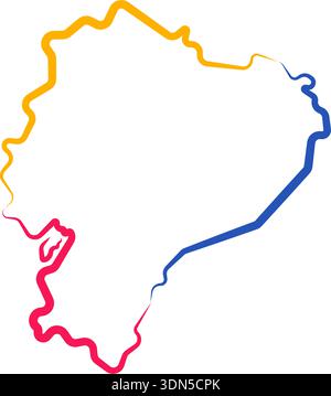 ecuador country map line border vector icon illustration design Stock Vector
