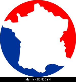 france country map circle border vector icon illustration design Stock Vector