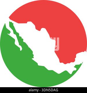 mexico country map circle border vector icon illustration design Stock Vector