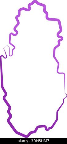 qatar country map line border vector icon illustration design Stock Vector