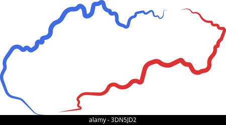 slovakia country map vector logo icon border symbol Stock Vector