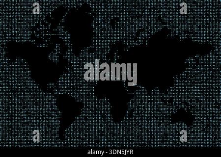 Dots world map wallpaper background vector design Stock Vector