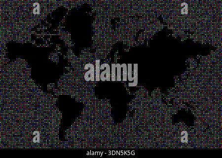 Dots world map wallpaper background vector design Stock Vector