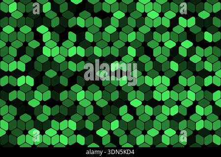 Green abstract cubes geometric pattern background design Stock Vector
