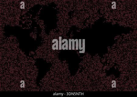 Dots world map wallpaper background vector design Stock Vector