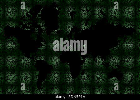 Dots world map wallpaper background vector design Stock Vector