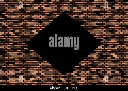 Light brown brick wall with hole abstract background design Stock Vector