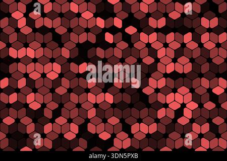 Red abstract cubes geometric pattern background design Stock Vector