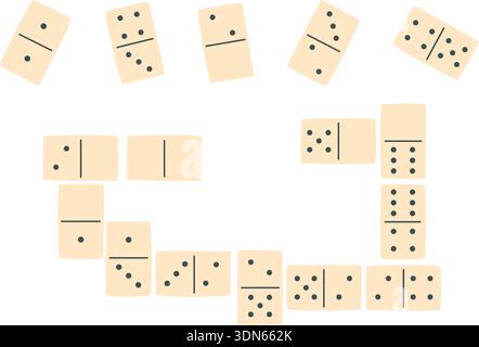 Flat Domino Game Board Tiles Stock Vector