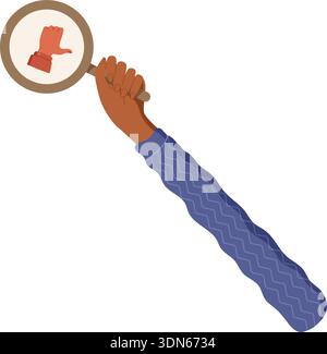 Flat Hand Holding Bad Symbol Stock Vector