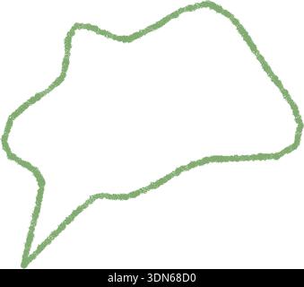 Green Hand Drawn Chalk Speech Bubble Sketch Stock Vector