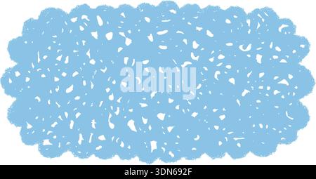 Groovy Blue Crayon Wavy Rectangle Border Stock Vector