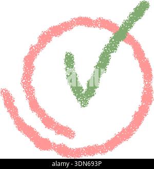 Grungy Check Mark and Cross X Mark Circle Icons Set Stock Vector Image ...
