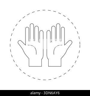 Minimalist Praying Hands Icon Vector for Dua Islamic Prayer and Spiritual Worship Concept Stock Vector
