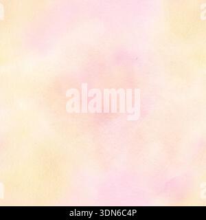 Elegant seamless pattern with delicate watercolor strokes and soft color transitions. Airy abstract texture in yellow pink shades. For prints, cosmeti Stock Photo