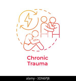 Chronic trauma red gradient concept icon Stock Vector