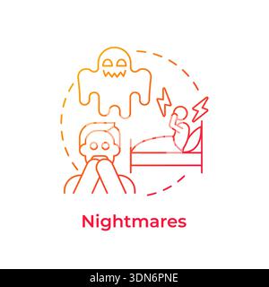 Nightmares red gradient concept icon Stock Vector