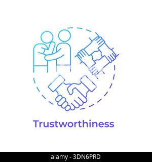 Trustworthiness blue gradient concept icon Stock Vector
