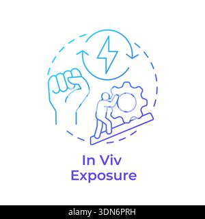 In viv exposure blue gradient concept icon Stock Vector