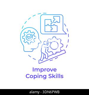 Improve coping skills blue gradient concept icon Stock Vector