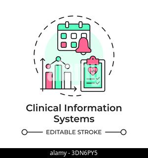 Clinical information systems multi color concept icon Stock Vector