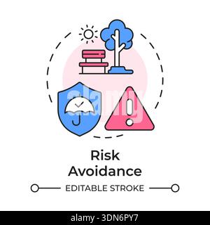 Risk avoidance multi color concept icon Stock Vector