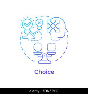 Choice blue gradient concept icon Stock Vector
