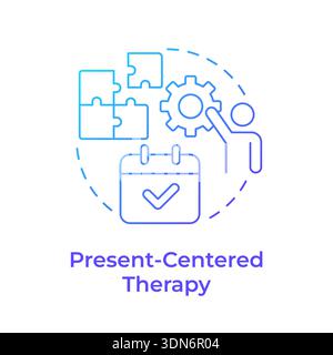 Present centered therapy blue gradient concept icon Stock Vector