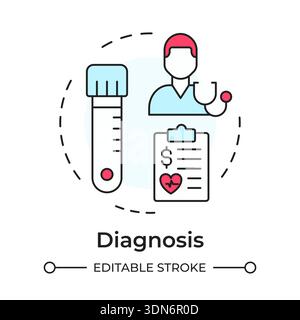 Diagnosis multi color concept icon Stock Vector