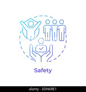Safety blue gradient concept icon Stock Vector
