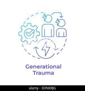 Generational trauma blue gradient concept icon Stock Vector