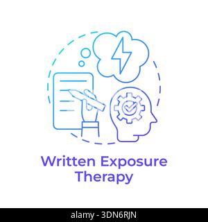 Written exposure therapy blue gradient concept icon Stock Vector