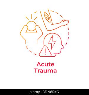 Acute trauma red gradient concept icon Stock Vector