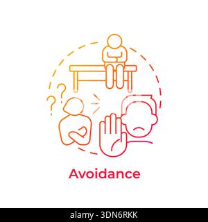 Avoidance red gradient concept icon Stock Vector