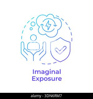 Imaginal exposure blue gradient concept icon Stock Vector