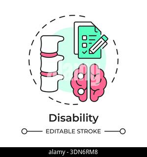Disability multi color concept icon Stock Vector