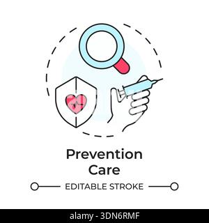 Prevention care multi color concept icon Stock Vector