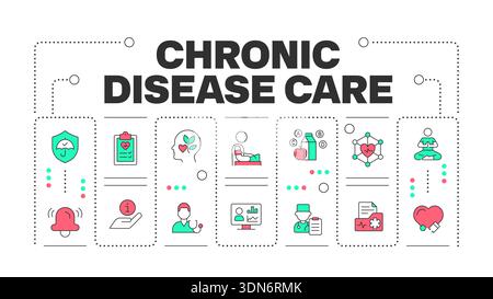 Chronic disease care word concept isolated on white Stock Vector