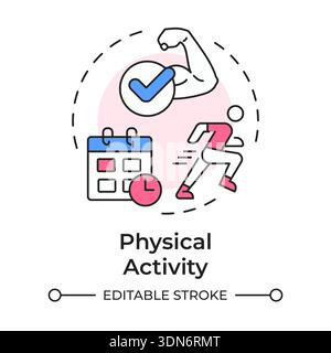 Physical activity multi color concept icon Stock Vector