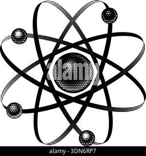 Retro Atomic Science Nuclear Physics Illustration Stock Vector
